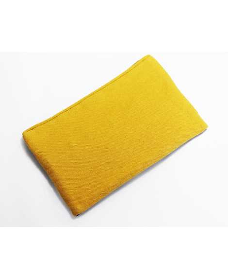 Trousse bi-matières coton jaune